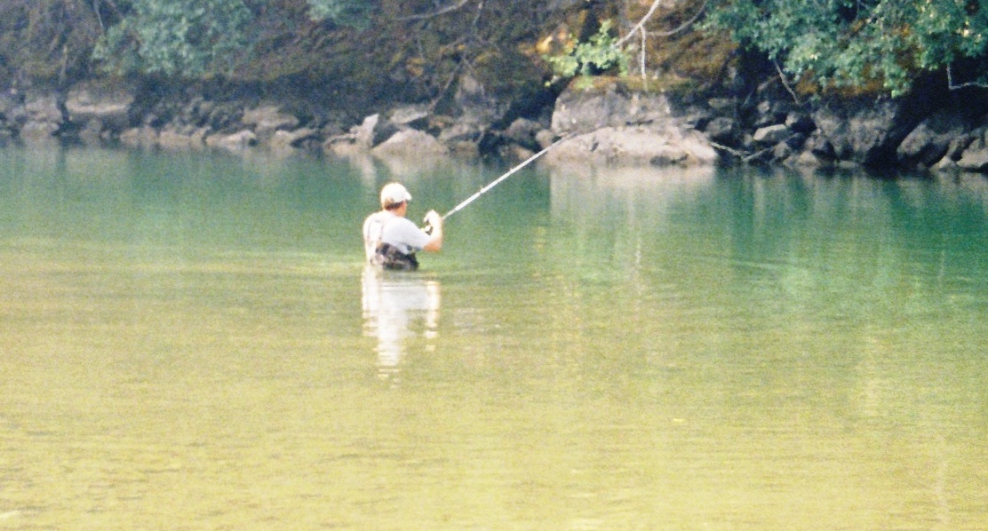 Michael Schuett in a river